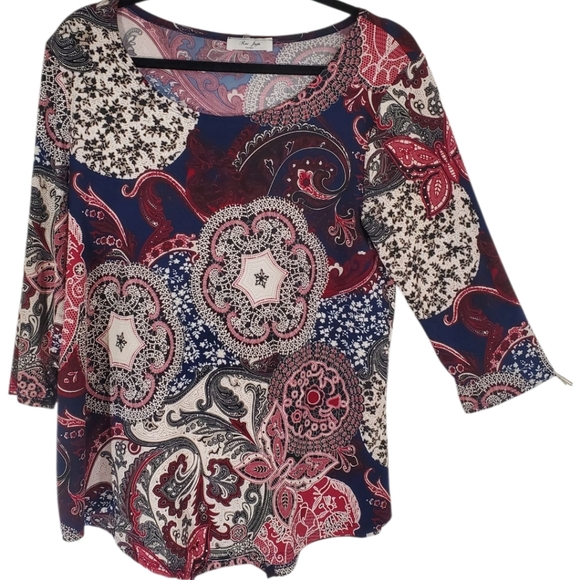 💚 3 For $15 💚Rue Juju Woman’s Shirt Large  Floral Lightweight Blouse Top - Picture 1 of 5